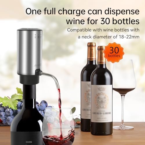 AIKARO - Electric Wine Aerator Pourer Rechargeable Automatic Electronic Decanter, Auto-stop