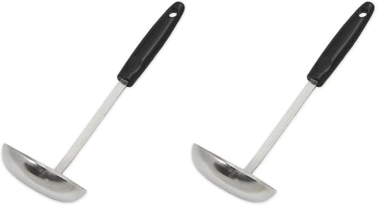 Chef Craft Select Cooking Ladle, 11.5 inch, Stainless Steel/Black (Pack of 2)