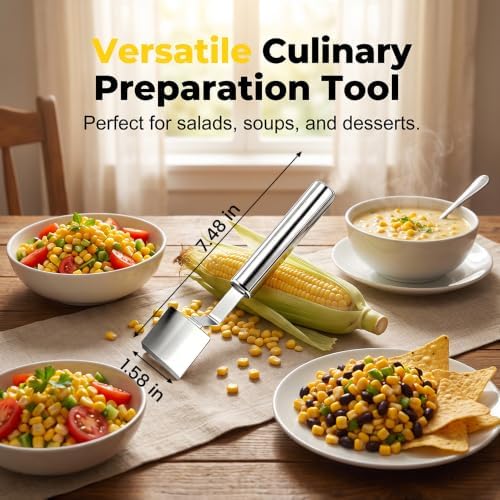 Corn Peeler Corn Peeler for Corn on The Cob, 2026 Stainless Steel Handle Corn Cob Stripper, Efficient Corn Cob Stripper Cutter Remover Kitchen Indoor, Kitchen Gadget for Home, 2PCS