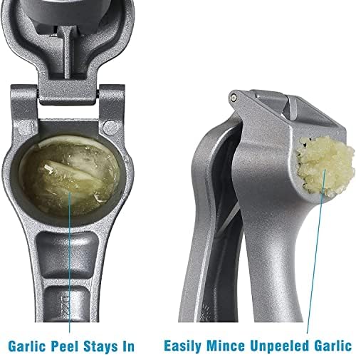 Pamperεd Chεf Garlic Press, Garlic Mincer Easy-squeeze Ergonomic Handle, No Need To Peel, Rust Proof, Professional Ginger Press & Garlic Crusher with Handy Cleaning Brush- Dishwasher Safe