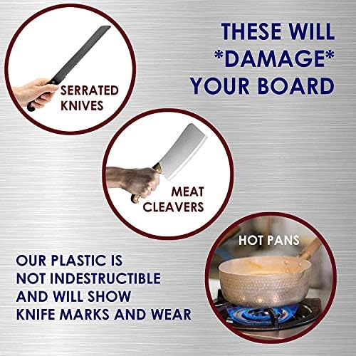 Thick XL 24x18 Plastic Cutting Board 0.75 Inch Thick, Extra Large NSF for Food Service