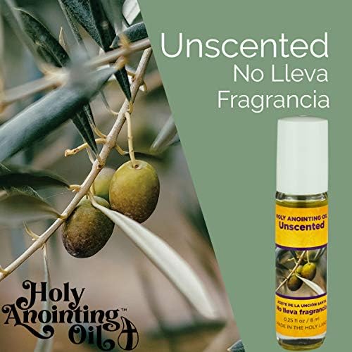 Unscented Anointing Oil from Israel Boxed Gift Set with Dispenser, Holy Jerusalem Oil & Silver Metal Keychain Bottle Container, Plastic Dropper & Small Glass Vial, Aceite Ungido y Botella