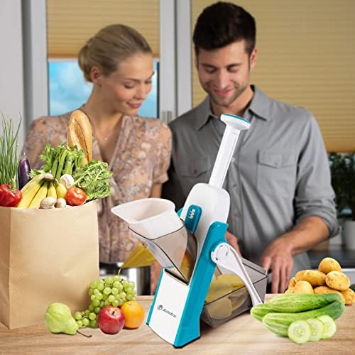 Vegetable Chopper Mandoline Slicer Adjustable Vegetable Cutter Safe Multi-purpose Food Vegetable Slicer for Kitchen (Blue), 12.7*5.3*5 inch