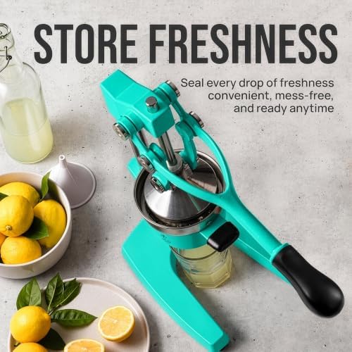 Zulay Kitchen Cast Iron Juicer - Heavy Duty Orange Juicer with Detachable Strainers for Easy Cleaning, Citrus Press for Citrus Fruits, Perfect for Bartenders, Juice Lovers & Health Enthusiasts