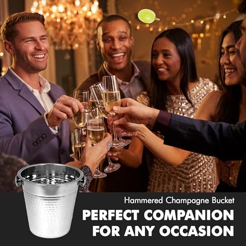 Chef Craft Hammered Champagne Bucket. 4 Quart. Stainless Steel