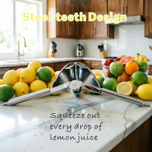 Citrus Squeezer, Stainless Steel Lemon Squeezer with hanging holes