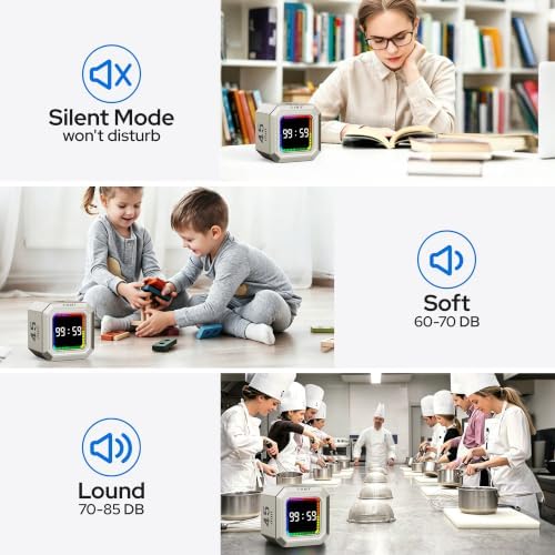 Kitchen Timer Visual Timer for Kids Color Display Gravity Sensor Cube