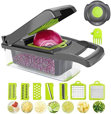 Onion Chopper, chopper vegetable cutter Vegetable Chopper Veggie Cutter Multifunctional Mandoline Slicer Dicer With Colander Basket And Container