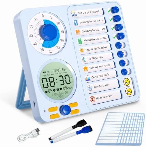 Herloreen Visual Timer for ADHD, Chore Chart & Task Planner for Kids,Adults