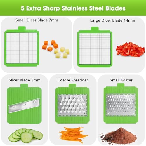 LHS Manual Food Processor Large Vegetable Chopper, 1003ML Pull String Chopper Garlic Mincer Onion Cutter for Veggies,Salad,Fruits, Nuts, BPA Free, WHITE