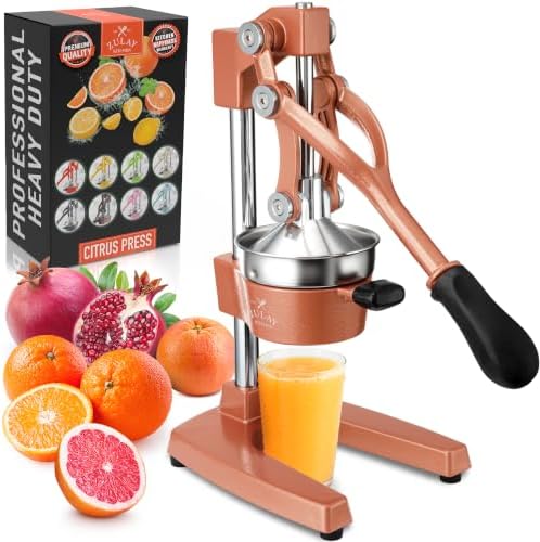 Zulay Kitchen Cast Iron Juicer - Heavy Duty Orange Juicer with Detachable Strainers for Easy Cleaning, Citrus Press for Citrus Fruits, Perfect for Bartenders, Juice Lovers & Health Enthusiasts