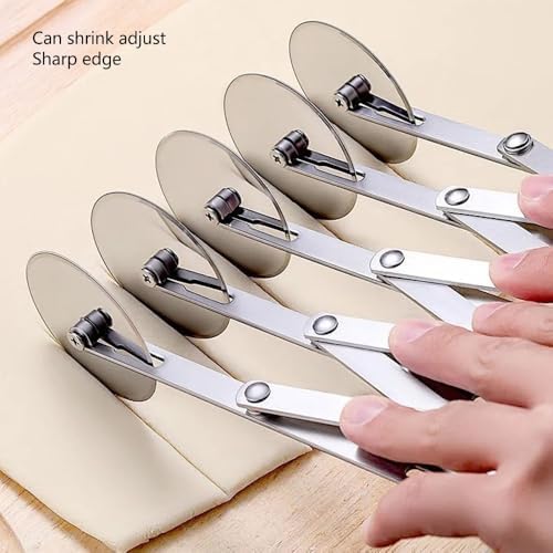 Adjustable 3-Wheel Stainless Steel Pastry Cutter - Expandable Pizza Roller for Uniform Slicing,Professional Baking Tool for Cookies, Dough & Pies‌