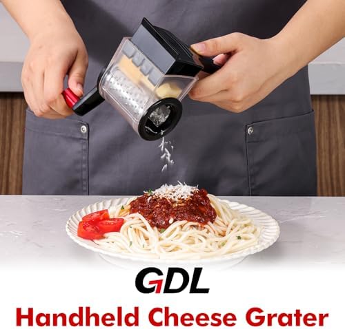 GDL Rotary Parmesan cheese Grater, Cheese Grater Shredder Hand Crank
