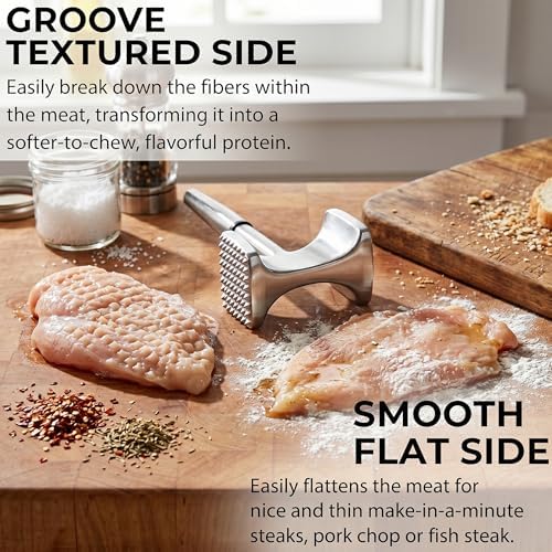 Meat Tenderizer Hammer with Comfortable-Grip Handle, Dual-side Mallet for Kitchen, Heavy Duty Pounder For Tenderizing Steak, Beef and Fish,nuts