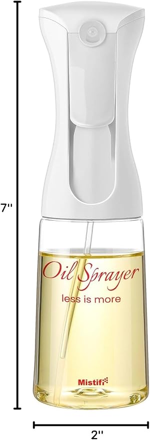 Mistifi Oliver Oil Sprayer for cooking, Spray bottle 6oz, Non-Aerosol Refillable Dispenser Oil Mister FS600 Less is More