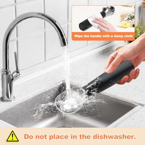 Heated Ice Cream Scoop Rechargeable, IP67 Waterproof Electric Warming Ice Cream Scooper with LED Display, Heats to 70°C for Hard Ice Cream, Easy for Seniors & Kids (Black)