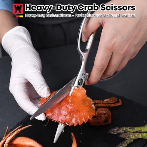 WAGENSTEIGER Kitchen & Outdoor Scissors, SUS403 Stainless Steel Multi-Function Shears with Herb Stripper, Detachable Blades, Ergonomic Handles, Ideal for Meat, Vegetables, Seafood (Food Scissors 1603)