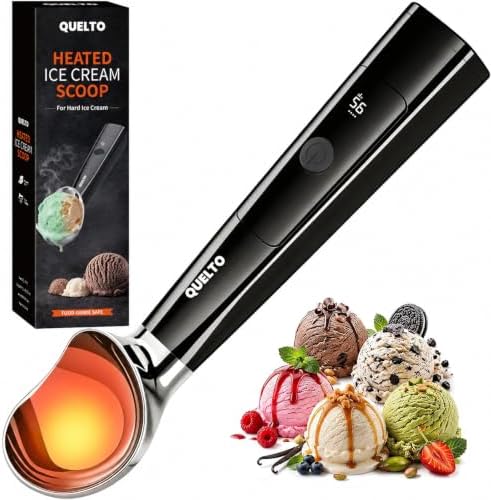 Quetlo Rechargeable Heated Ice Cream Scoop with LED Display 3 Modes Gifts