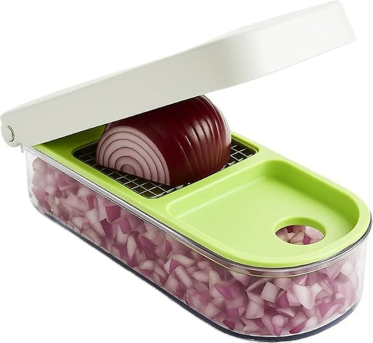 Vidalia Chop Wizard Vegetable Chopper – Original As Seen On TV Food Dicer with 2 Stainless Steel Blades, Large 2-Cup Container, Cleaning Tool, Dishwasher Safe Onion & Vegetable and Fruit Cutter