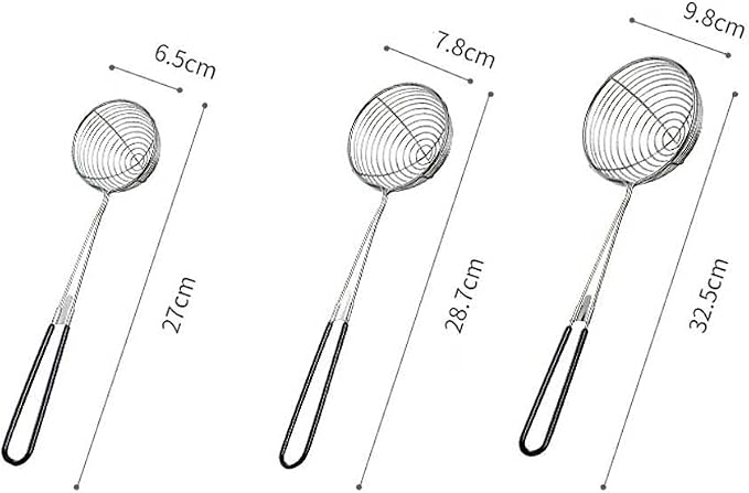 3Pcs 2.5 inch Hot Pot Strainer Scoops Stainless Steel Hot Pot Strainer Spoons Mini Mesh Skimmer Spoon Asian Strainer Ladle with Handle