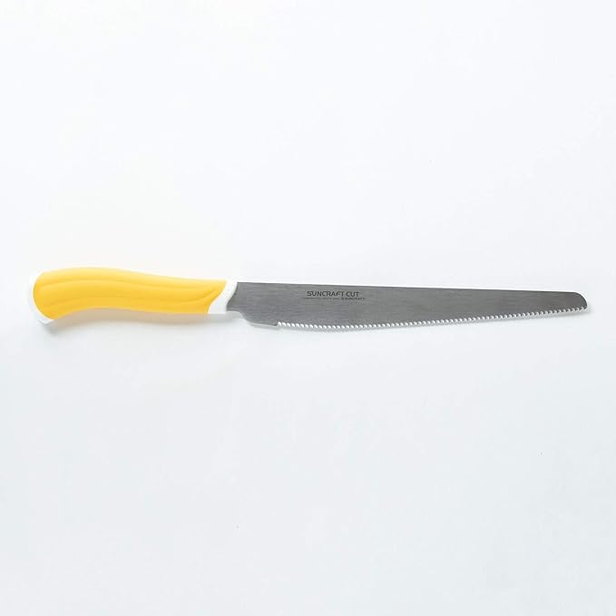 Suncraft HE-2101 Bread Knife, Smooth Bread Knife, Cleans Fresh Bread and Hard Bread, Loved by Professionals, Made in Japan