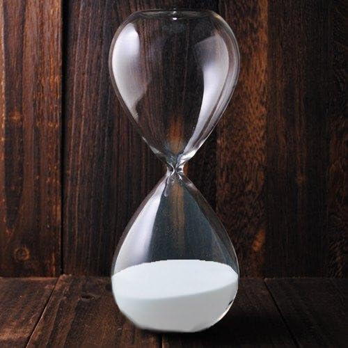 Graces Dawn Transparent Glass Hourglass Sand Timer 60 Minutes with (White)