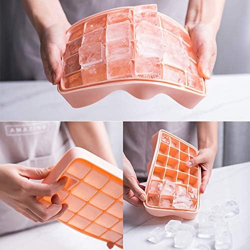 Bangp Premium Ice Cube Trays with Lid,2 Pack,48‑Cube Total