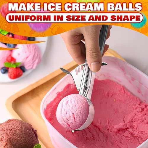 1 Oz Ice Cream Scoop with Trigger, #30 Disher for Portion Control