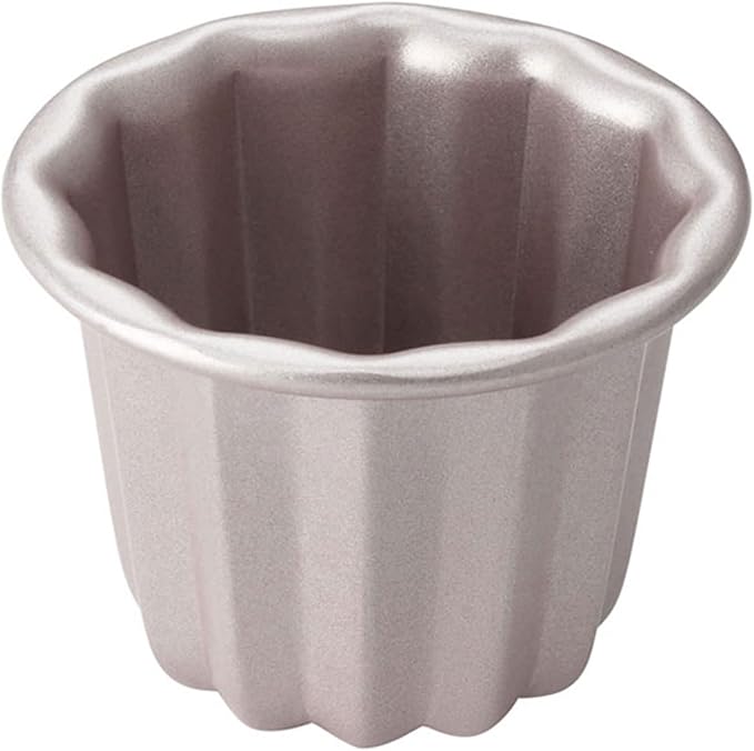 CHEFMADE Canele Mold Cake Pan, 2.6-Inch Non-Stick Canele Muffin Bakeware Cupcake Pan for Oven Baking (Champagne Gold)