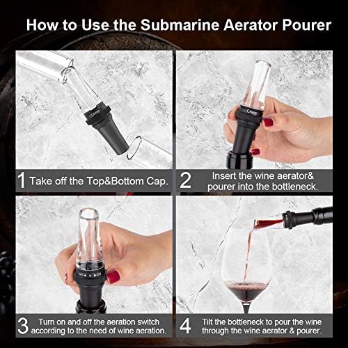 CHEER MODA Wine Aerator Pourer - Wine Aerating Pourer, Premium Decanter Spout, Portable Wine Pourer, Best Gift for Wine Lovers and Enthusiast, Black