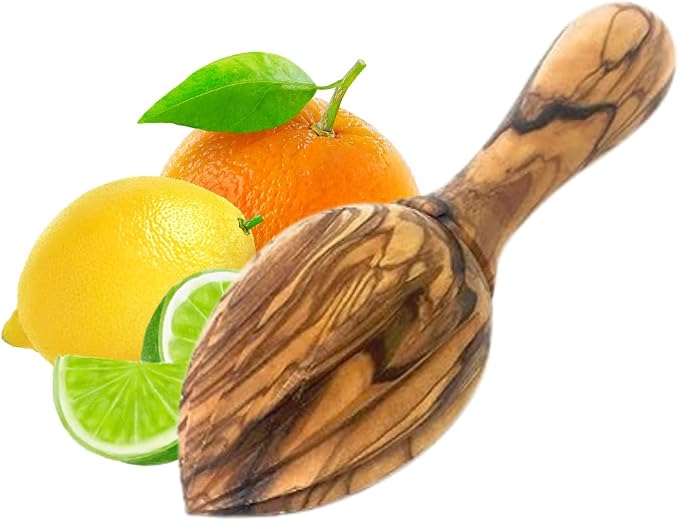 AramediA Olive Wood Lemon Juicer/Lemon Reamer - Handmade Hand Held Olive Wood Reamer for Lemons, Limes, Citrus, Orange Squeezer - Great Christmas Gift
