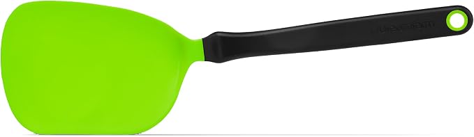 Dreamfarm Chopula Non-Stick-Safe Super-Flexible Sit-Up Spatula with Strong Flat Edge to Separate Food - 12" Green | Non-stick cookware safe, heat resistant, thin, flexible flipper, turner and food chopper with sit-up, no-mess handle, 12"
