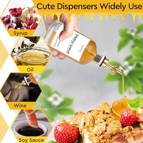 Olive Oil Dispenser Bottle Glass Coffee Syrup Bottles Set of 6 Cooking Oil bottles for kitchen, with Pourer Spout, Sealing Stopper, Labels, Funnel, Cleaning Brush (12 oz)