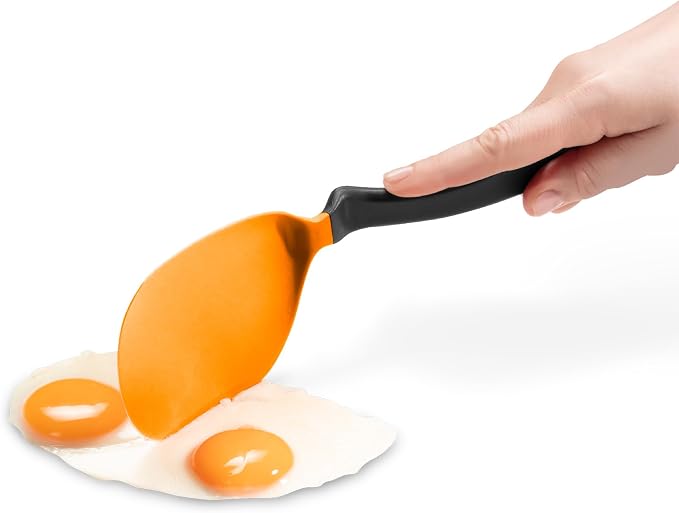 Dreamfarm Chopula –Super Flexible Chopping Sit Up Spatula – Safe for Non-Stick One Size Orange | Non-stick cookware safe, heat resistant, thin, flexible flipper, turner and food chopper with sit-up, no-mess handle, 12"