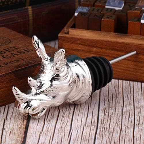 Zinc Alloy Rhino Head Bottle Stopper Wine Pourer for Oktoberfest