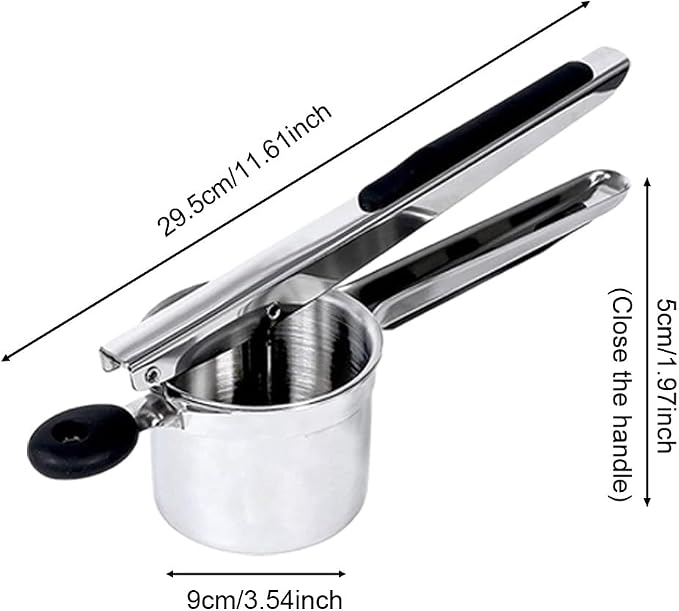 Stainless Steel Potato Ricer With 3 Discs, Heavy Duty Potato Ricer for Mashed Potatoes, Large Capacity Potatoes Masher and Rice-r Kitchen Tool(COLOR:Black)