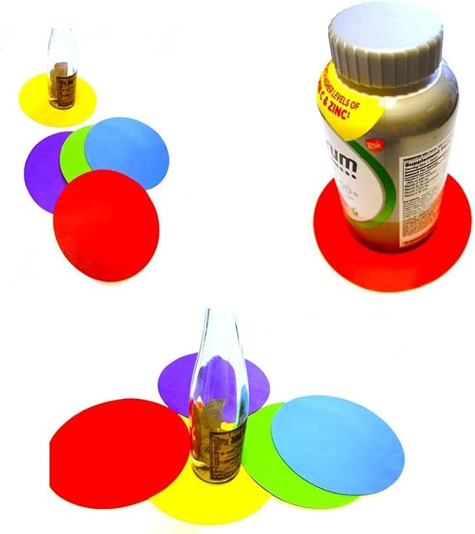 4pcs Rubber Jar Opener Bottle Gripper for Weak Hands, Seniors | Non Slip Pad Multi-function Silicone Can Opener for Kitchen, Can Lids, Jars, Coasters, Heat-Resistant, Easy Clean, Durable