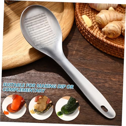 2Pcs Stainless Steel Garlic Grinders Ginger Grater Zester Spoons Fruit Vegetable Grater Spoon for Kitchen