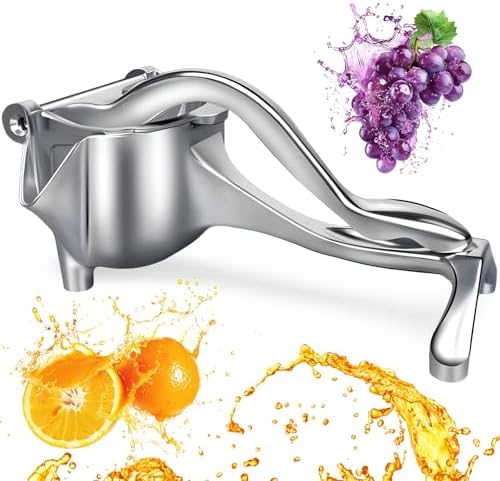 aluminum alloy metal handheld hand manual cold press squeezer exprimidor extractor juicer for fruits such as limes, lemons, tangerines, citrus, oranges, Grape, and grapefruits (Large)