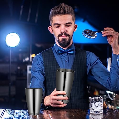Sabary 6 Pcs Shakers Bartending Boston Cocktail Shaker, Black