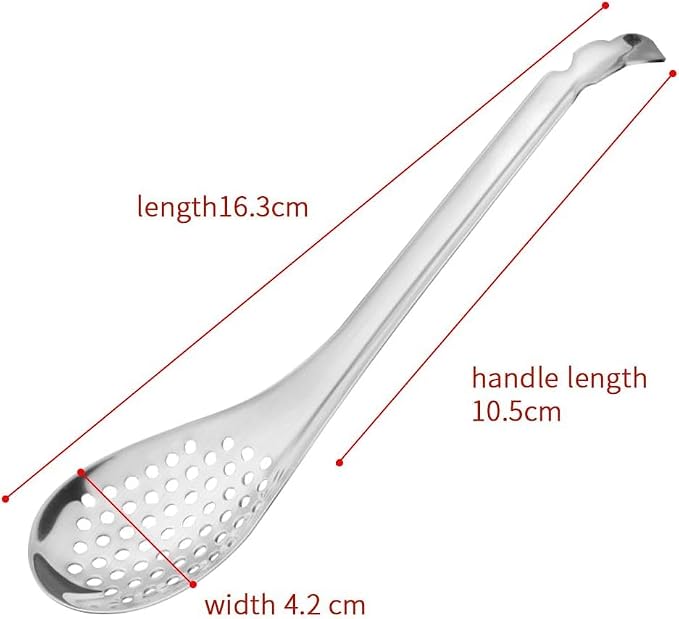 Spherification Spoon - Set of 6 Stainless Steel Spherification Spoon Molecular Mixologist Slotted Bar Spoon Kitchen - KICW0071 (6pcs Silver)