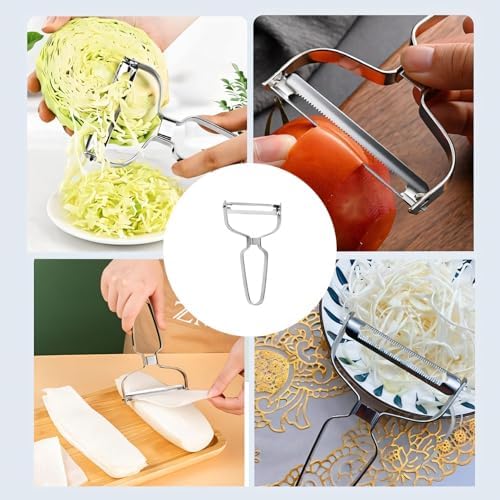 CooCoo Baby Y Peeler 3.5 in (90 mm) Stainless Steel Horizontal Straight Blade Kitchen Gadgets Utensils Set Vegetable Peeler for Kitchen Potatoes Peeler Potato Pillar Speed Peelers Veggie Peeler