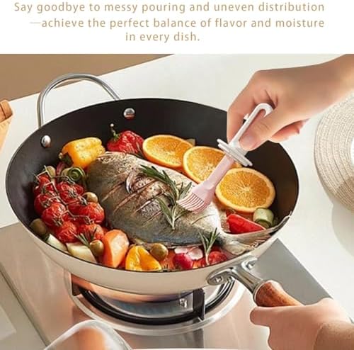 Oil Dispenser with Brush Glass Olive Oil Dispenser with Expandable Silicone Brush and Locking Cap Ideal for Kitchen Cooking Vinegar Sauces Barbecue Grilling Frying (2 Pcs)