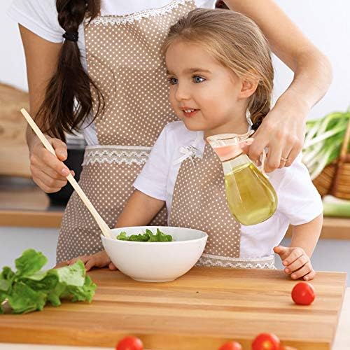 Oil and Vinegar Glass Cruet Bottle Container Olive Oil Dispenser Clear Condiment Pots Seasoning Spice Storage Jar BPA-FREE, Chef, Professional,12 oz ( 380 ML), Pink