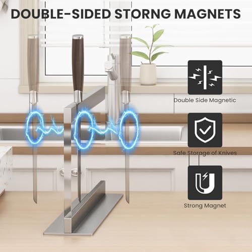 THMINS Acrylic Magnetic Knife Holder, Transparent Magnetic Knife Block