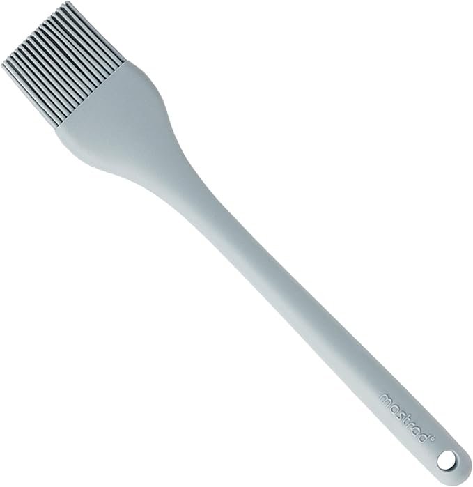 MASTRAD - Silicone Kitchen Brush - One Piece - Heat Resistant (300°C) - Dishwasher Safe - Grey