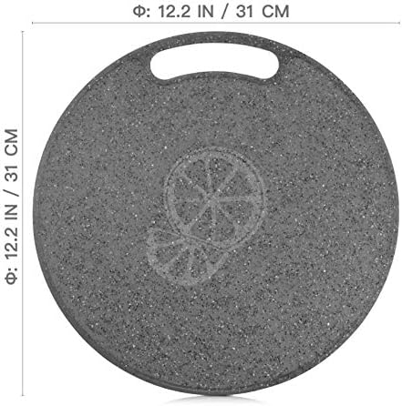 ABOOFAN Plastic Round Cutting Board, 12inch Non-Slip Chopping Board with Hanging Hole, Food Safe Cutting Block for Fruit, Meat, Veggies, Pizza, Dishwasher Safe