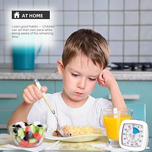 Secura 60-Minute Visual Timer, Silent Study Timer for Kids and Adults