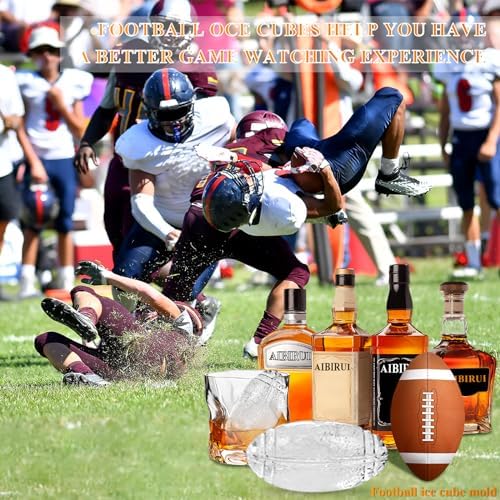 Football Ice Cube Mold,2.5" x 8 ices,Large Ice Cube Molds,ice Molds