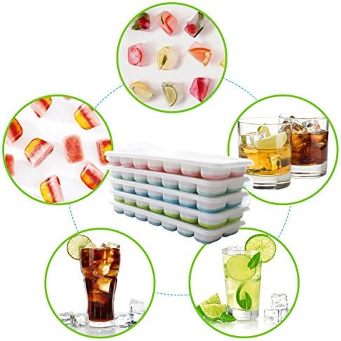 Ice Cube Tray 6 Packs, Silicone ice Cube Tray With Lid, Ice Cube Trays For Freezer, Easy-Release Food-Grade PP & Organic Silicone, Portable & Separable, Dishwasher Safe, Effortless Cleaning & Usage